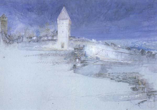 John Ruskin,HRWS The Walls of Lucerne (mk46) china oil painting image